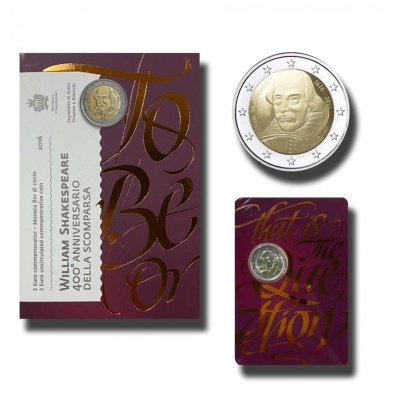 Sao Marino 2 euro William Shakespeare 2016