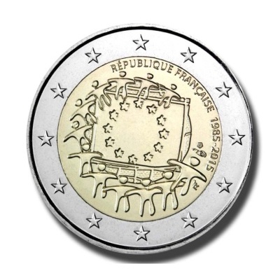 França 2 euro 2015  Bandeira
