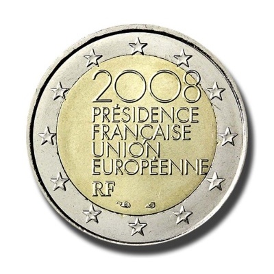 França 2 euro 2008 Presidência Conselho da União Europeia