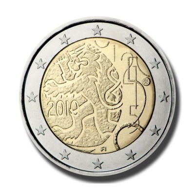 Finlândia 2 euro 2010 150 Anos Moeda Finlandesa