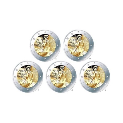 Alemanha 2 euro 2019  30 anos da queda do Muro de Berlim (5 moedas)