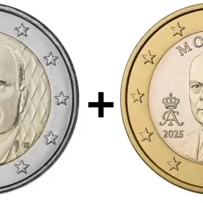 Mónaco 2 euro e 1 euro 2025