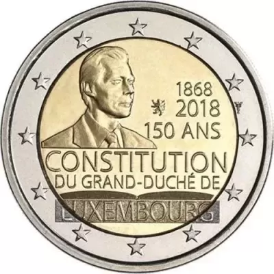 Luxemburgo 2 euro 2018 150 anos da Constituição