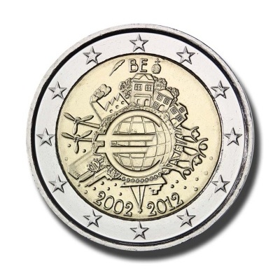 Belgica 2 euro 2012 TYE 10 anos do euro