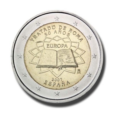 Espanha 2 euro 2007 50.º aniversário do Tratado de Roma