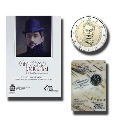 Sao Marino 2 euro Giacomo Puccini 2014