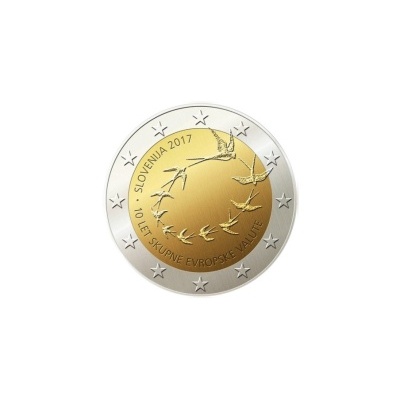 Eslovénia 2 euro 2017  10.º aniversário do euro na Eslovénia