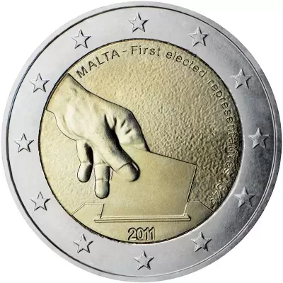 Malta 2 euro 2011 Eleição de Representantes em 1849