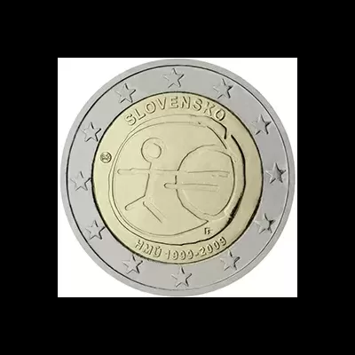 Eslovaquia 2 Euros 10 Aniversário da UEM 2009