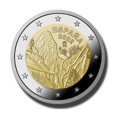 Espanha 2 euro 2022 Parque Nacional de Garajonay