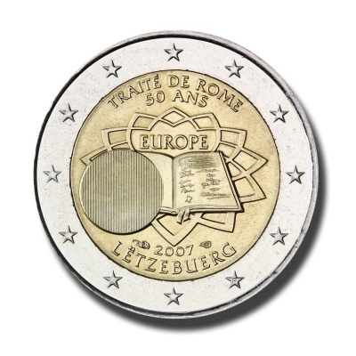 Luxemburgo 2 euro 2007 50.º aniversário do Tratado de Roma