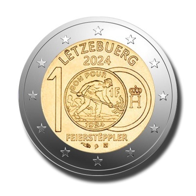 Luxemburgo 2 euro 2024  Feierstéppler Introdução Franco