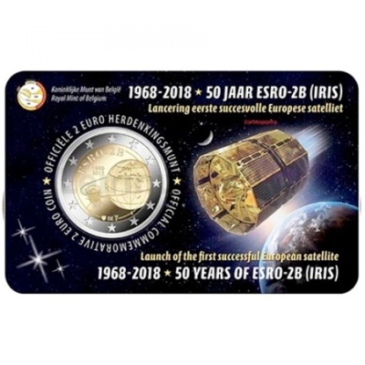 Bélgica 2 euro 2018  50.º aniversário do satélite ESRO 2B