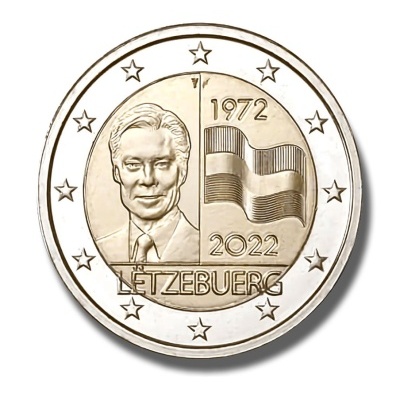 Luxemburgo 2 euro 2022  50.º Aniversário Bandeira