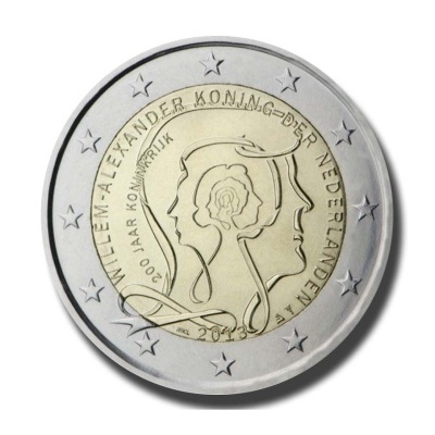 Países Baixos 2 euro 2013 200 anos do Reino