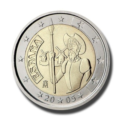 Espanha 2 euro 2005 Livro Dom Quixote