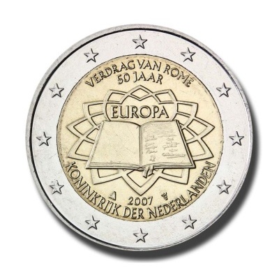 Países Baixos 2 euro 2007 50.º aniversário do Tratado de Roma