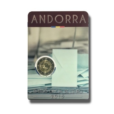 Andorra 2 euro 2015 30 anos Maiorida e Direitos Politicos homems e mulheres