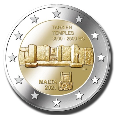 Malta 2 euro 2021 Templos pré‑históricos malteses de Tarxien