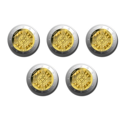 Alemanha 2 euro 2023 nascimento de Carlos Magno (5 moedas)