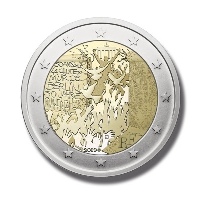 França 2 euro 2019  30 anos queda Muro Berlim