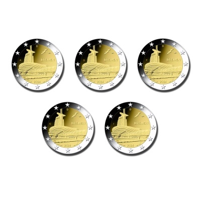 Alemanha 2 euro 2026 Casa Clima Bremen (5 moedas)