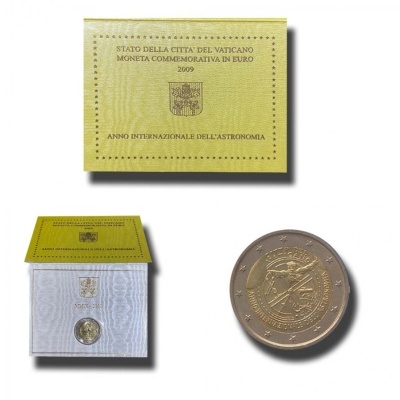 Vaticano 2 euro 2009 Ano Internacional da Astronomia