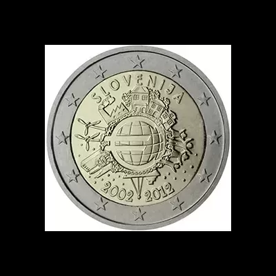 Eslovenia 2 euro TYE 10 anos do euro 2012