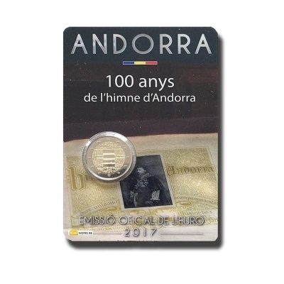 Andorra 2 euro 2017 Centenário do hino nacional de Andorra