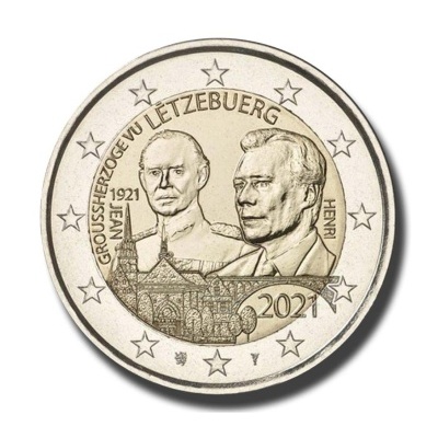 Luxemburgo 2 euro 2021  100.º aniversário do Grão‑Duque Jean Relevo