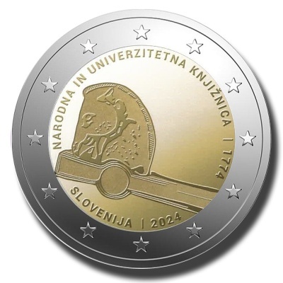 Eslovénia 2 euro 2024  Biblioteca Nacional e Universitária