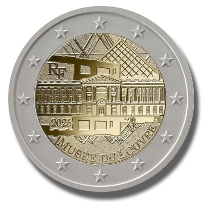 França 2 euro 2025 Louvre