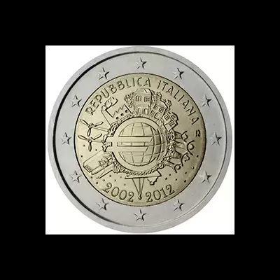 Italia 2 euro TYE 10 anos do euro 2012