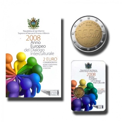 Sao Marino 2 Euro Ano Europeu do Diálogo Intercultural 2008