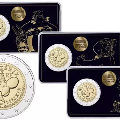 França 2 euro 2019  60.º aniversário de Astérix 3 coincards