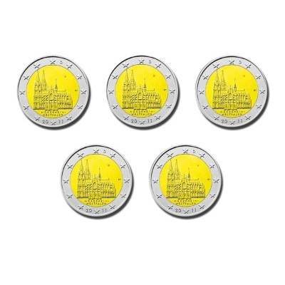 Alemanha 2 euro 2011 Nordrhein‑Westfalen (5 moedas)