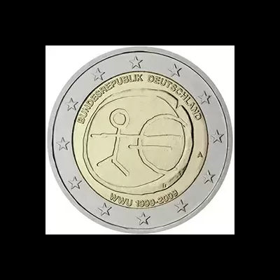 Alemanha 2 Euros 10 Aniversário da UEM 2009  5 moedas
