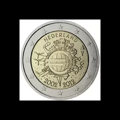 Holanda 2 euro TYE 10 anos do euro 2012