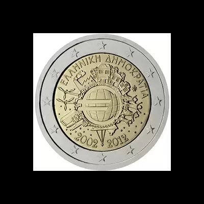 Grecia 2 euro TYE 10 anos do euro 2012