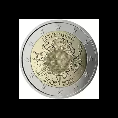 Luxemburgo 2 euro TYE 10 anos do euro 2012