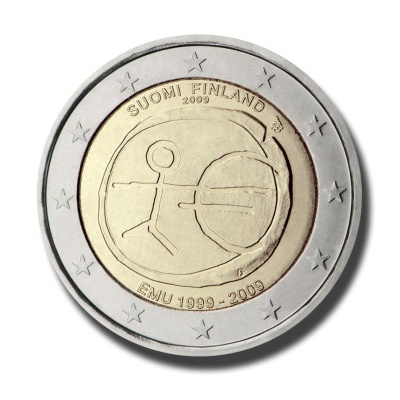 Finlandia 2 euro 2009 10 anos da União Económica e Monetária