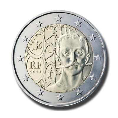 França 2 euro 2013 150.º Aniversário Pierre Coubertin
