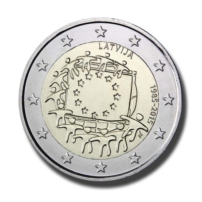 Letónia 2 euro 2015  Bandeira