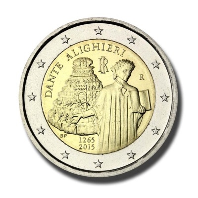Itália 2 euro 2015 Nascimento Dante Alighieri