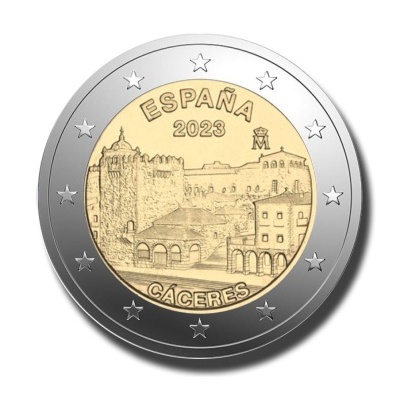 Espanha 2 euro 2023 Cáceres