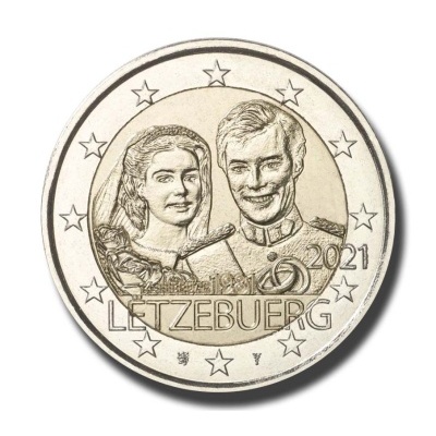 Luxemburgo 2 euro 2021  40.º aniversário do casamento do Grão‑Duque Henri Relevo
