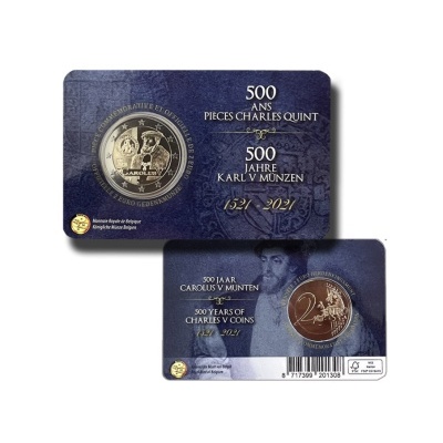 Bélgica 2 euro 2021   500.º aniversário Reinado de Carlos V