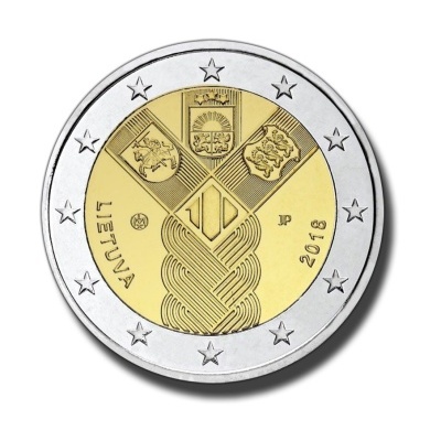 Lituânia 2 euro 2018 Aniversario Paises Balticos