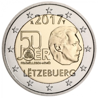 Luxemburgo 2 euro 2017  Constituição Serviço Militar Voluntário