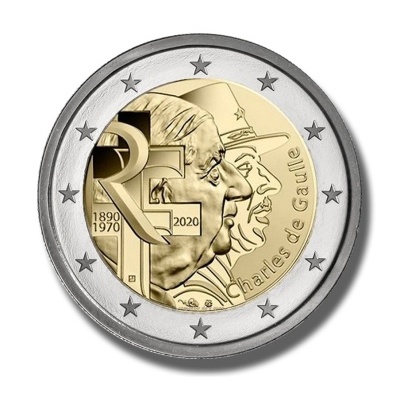 França 2 euro 2020 Charles de Gaulle